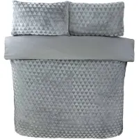 So Soft Velvet dekbedovertrek Diamond Teddy - Grijs - 2-persoons (200x200 + 2st. 50x75 cm)