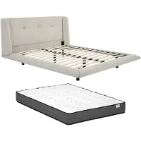 Vente-unique Bedframe stof beige 140 x 190 cm PENAVI