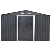Vente-unique Tuinhuis van grijs gegalvaniseerd staal MANSO - 12,5m²