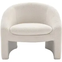 Vente-unique Fauteuil in wit bouclé OSSANA
