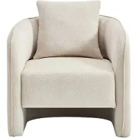 Vente-unique Fauteuil van gespikkelde beige stof LANITO