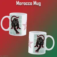 Roly Morocco Personalized Mug with Logo and Text - Print mug with Morocco Black panther - Tea / Coffee mug - Personalized High Quality