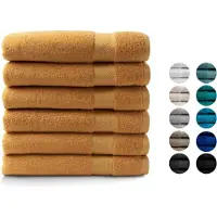 DoubleDry XL Handdoeken 70 x 140 - set van 6 - Hotel kwaliteit 500 g/m2 - 6x Okergeel
