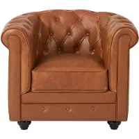 Vente-unique Fauteuil van camelkleurig vaarsleer CHESTERFIELD