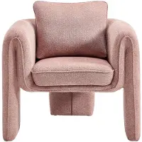 Vente-unique Fauteuil van roze stof JOLIPIA