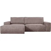 Vente-unique Hoekslaapbank AMELIA van PASCAL MORABITO - Ribfluweel - Roze - Hoek links