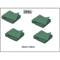 Duni 250x Luxe Servetten 33cm groen - Merk - 2 laags - Lunch servetten diner 100% biologisch afbreekbaar festival thema feest restaurant party