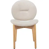 Vente-unique Set van 2 stoelen van stof en heveahout - Beige - ISADIO