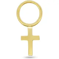 New Bling - 9NBG-O151 - 14K goud – Oorbelhanger - per stuk – Kruis