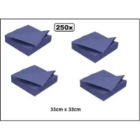 Wefiesta 250x Servetten 33cm donker blauw - 2 laags - DiDi Tissue - servetten diner 100% biologisch afbreekbaar festival thema feest restaurant party
