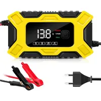 Eafc Acculader -Accu Druppellader - 12V 6A - Reparatiemodus - Accu Lader voor Auto / Motor / Scooter / Boot / Camper - Geel