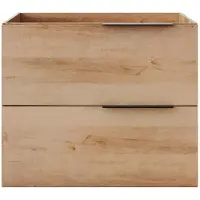 Vente-unique Hangend wastafelmeubel - Licht natuurlijke kleur - 60 cm - NISAYA