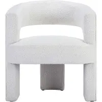 Vente-unique Fauteuil van witte boucléstof FONTANOVA
