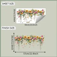 Universeel Self-Adhesive Wall Sticker – Painted Sunflower Flowers and Leaves – Home Wall Decor