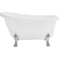 Vente-unique Ovaal losstaand bad - Retro-stijl - 200L - 145 x 74 x 77 cm - Zilveren leeuwenpoten - NISOS