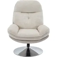 Vente-unique Draaifauteuil van beige stof met textuur - ILMACA