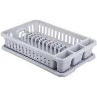 Curver Lux - Afdruiprek - Compact formaat - Apart bestekcompartiment - Grijs