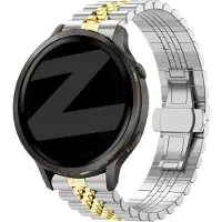 Bandz Stalen Band ‘Jubilee’ 18mm – luxe, stevig, tijdloos – geschikt voor Garmin Vivoactive 4s/Vivomove 3s/Venu 2s/Venu 3s/Forerunner 255s/Forerunner 265s/Venu 4 (41mm) – Zilver/Goud