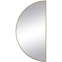 Vente-unique Metalen spiegel met halve cirkel design - B.50 x H.100 cm - Goudkleurig - GAVRA