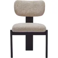 Vente-unique Set van 2 stoelen van boucléstof en heveahout - Taupegrijs en zwart - WILANA