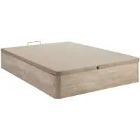 Vente-unique Set 160 x 200 cm bedbodem met opbergruimte, licht naturel + matras met pocketveren met ingebouwd dekmatras van 29 cm dik - CANTERBURY van YSMÉE