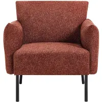 Vente-unique Fauteuil in getextureerde stof kleur terracotta - GERALDIA