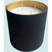 Vase the World Geurkaars Nice | Mat zwart met goud | Geur Matcha | Ø12 x H12 cm | Branduur 72 uur