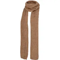 Heat Essentials - Ribgebreide Sjaal Dames - Taupe Melange - Cashmere Look - Nekwarmer - Shawl Dames - Omslagdoek Dames