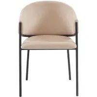 Vente-unique Set van 2 stoelen met stoffen en metalen armleuningen - Beige - ORDIDA
