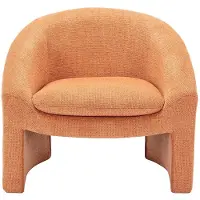 Vente-unique Fauteuil van terracottakleurige stof OSSANA
