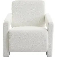 Vente-unique Fauteuil van witte boucléstof ISPARTA
