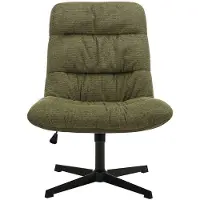 Vente-unique Draaifauteuil van groene gechineerde stof SELENDO