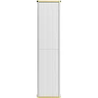 Vente-unique Hangende badkamermeubel gestreept met gouden randje - Wit - H140 cm - KELIZA