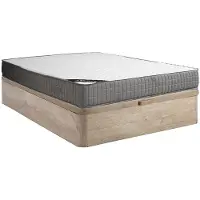 Vente-unique Set 140 x 190 cm bedbodem met opbergruimte, licht naturel + matras van schuim met vormgeheugen met 11 zones, dikte 22 cm - DANEVO van YSMÉE