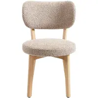 Vente-unique Set van 2 stoelen in boucléstof en rubberhout - Taupe - TORIEL
