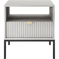 Vente-Unique.nl Nachtkastje - 1 lade en 1 nis - Grijs - LIOUBA