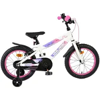 Volare Lily Kinderfiets - Meisjes - 16 inch - Wit Roze Paars - Twee Handremmen