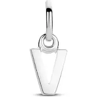 The Jewelry Collection Zilver Gerhodineerde Hanger letter V 1333762