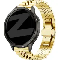 Bandz Stalen band 'Jubilee' (18mm) - Geschikt voor Garmin Vivoactive 4s / Vivomove 3s / Venu 2s / Venu 3s / Forerunner 255s / Forerunner 265s / Venu 4 - 41mm - Goud