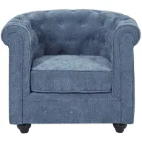 Vente-unique Fauteuil in blauwe stof - CHESTERFIELD