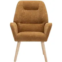 Vente-unique Fauteuil van camelkleurige stof