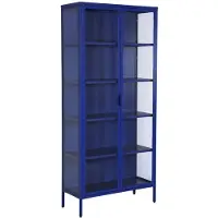 Sweeek - Vitrinekast gehard glas en staal 2 deuren 4 planken 180cm - arkansas