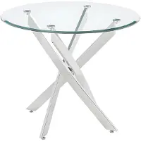 Vente-unique Eettafel COSIMA - 4 personen - Gehard glas en verchroomd metaal