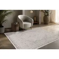 Muratap Vintage vista – luxe vloerkleed klassiek creme zilver laagpolig- 120x170