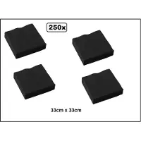 Duni 250x Servetten 33cm zwart - 2 laags - DiDi Tissue - servetten diner 100% biologisch afbreekbaar festival thema feest restaurant party