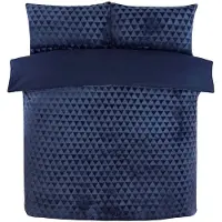 So Soft Velvet dekbedovertrek Diamond Teddy - navy - 1-persoons (135x200 + 50x75 cm)