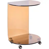 Beliani MINTO - Bijzettafel - Bruin - Veiligheidsglas