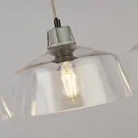 Searchlight Glazen hanglamp Thaloria, dimbaar, helder / transparant, Woon-/ Eetkamer, Glas, Modern, hanglamp