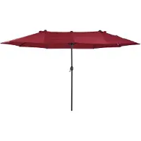 4Goodz Outsunny duo-parasol 460x270 cm brede parasol wijnrood
