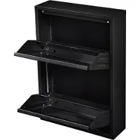 En.casa Schoenenkast Sokndal 2 kleppen zwart 71x50x15 cm []